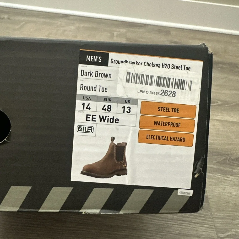 Semi new Ariat Groundbreaker Chelsea Waterproof WORK MAN in DARK BROWN SZ 14 D